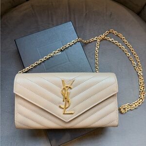 Reserved-Saint Laurent Cassandre envelope flap wallet on chain
